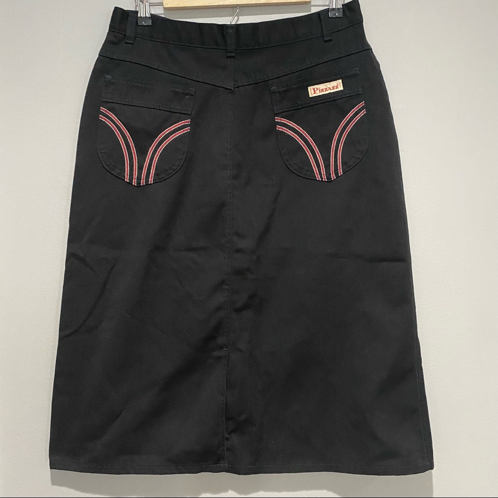 Vintage Piazzazz MIDI Skirt Black Red Medium
